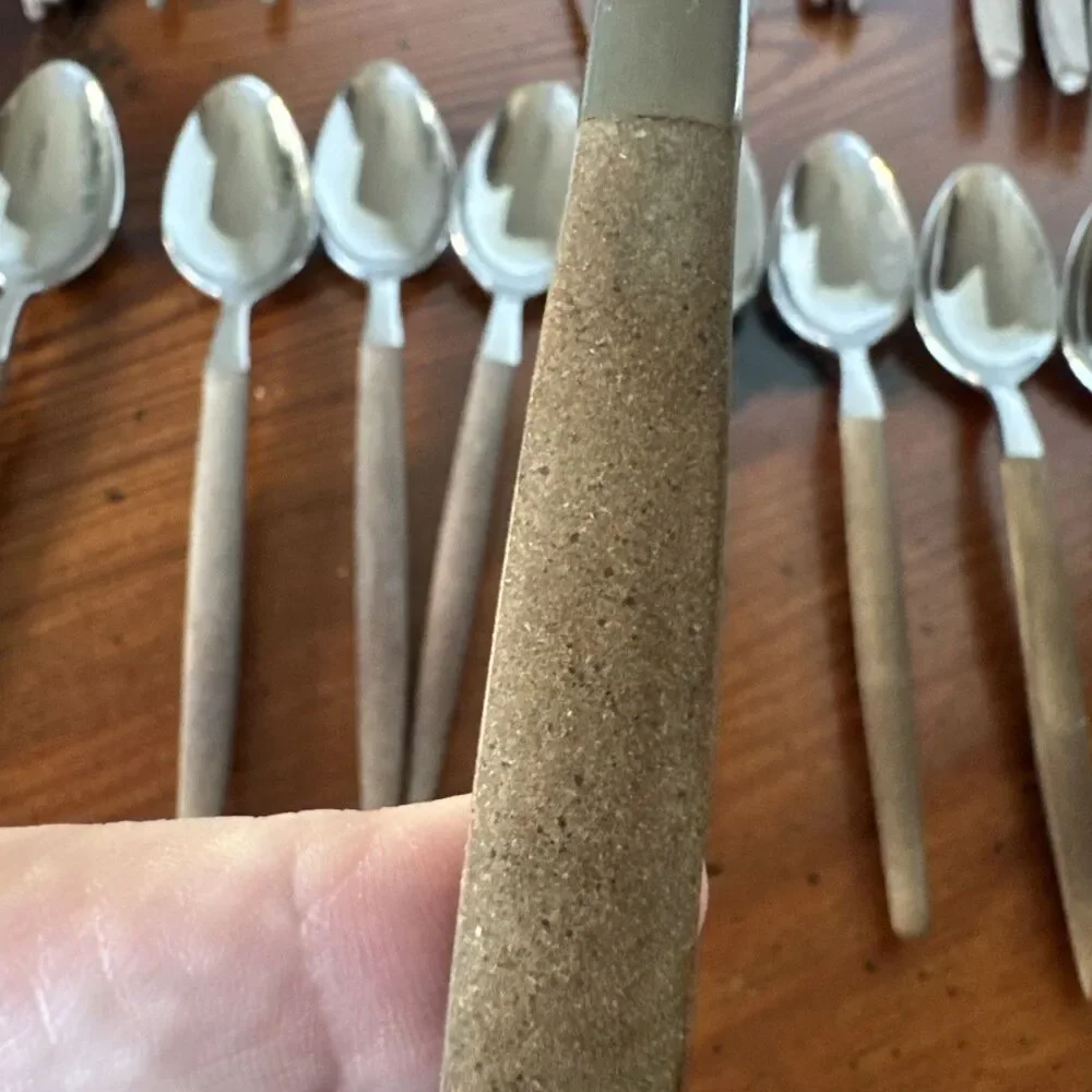 27 Pcs EKCO Eterna  Japan MCM Composite Handle Forged Stainless Flatware